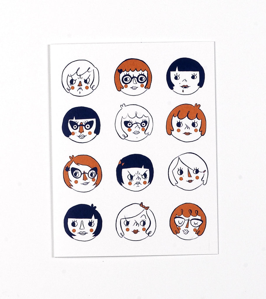 Girls Heads Greeting Card by Tuesday Bassen