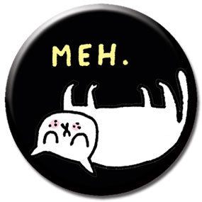 Meh.  Cat 1" Button by Gemma Correll