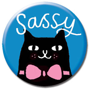 Sassy Cat 1" Button by Gemma Correll