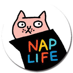 Nap Life Cat 1" Button by Gemma Correll