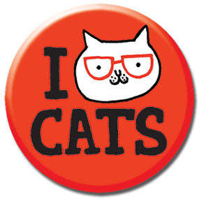 Red I Cat Cats 1" Button by Gemma Correll
