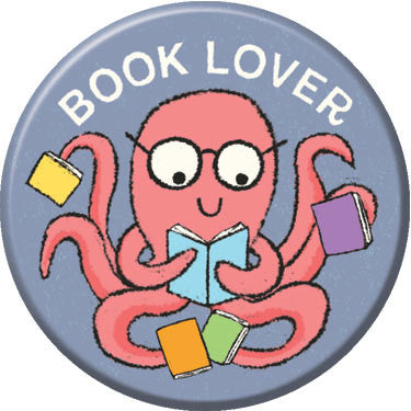 Book Lover Button. Buttons by Greg Pizzoli.