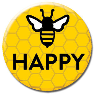 Bee Happy Honeycomb 1" Button by Seltzer Goods
