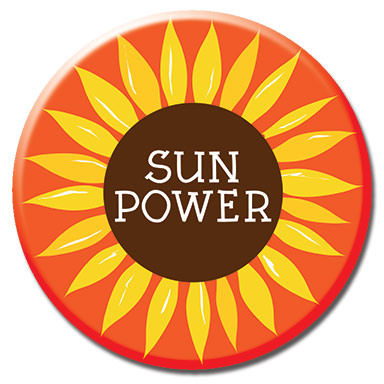 Sun Power 1.25" Button