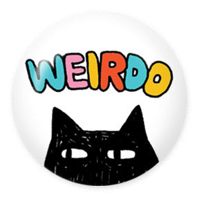 Weirdo Cat 1" Button by Gemma Correll
