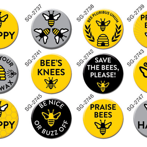 Bee Box Buttons Box Contents by Badge Bomb